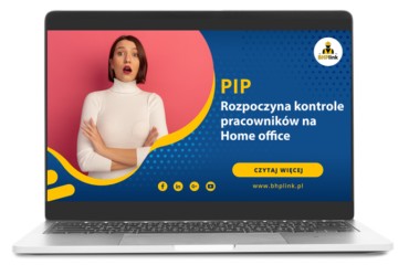 PIP rozpoczyna kontrole pracowników na home office Zdziwiona młoda piękna kobieta ubrana w golf