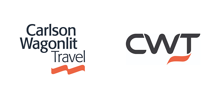 Logo firmy Carlson Wagonit Travel Widok loga międzynarodowej firmy Carlson Wagonit Travel