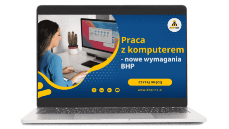 Praca z komputerem – nowe wymagania BHP kobieta na stanowisku pracy przed monitorem